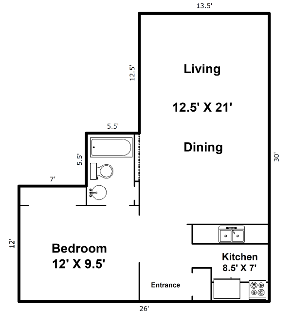 Hilldale LLC - 1 Bedroom Flat.PNG