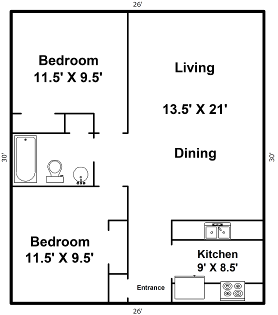 Hilldale LLC - 2 Bedroom Flat.PNG
