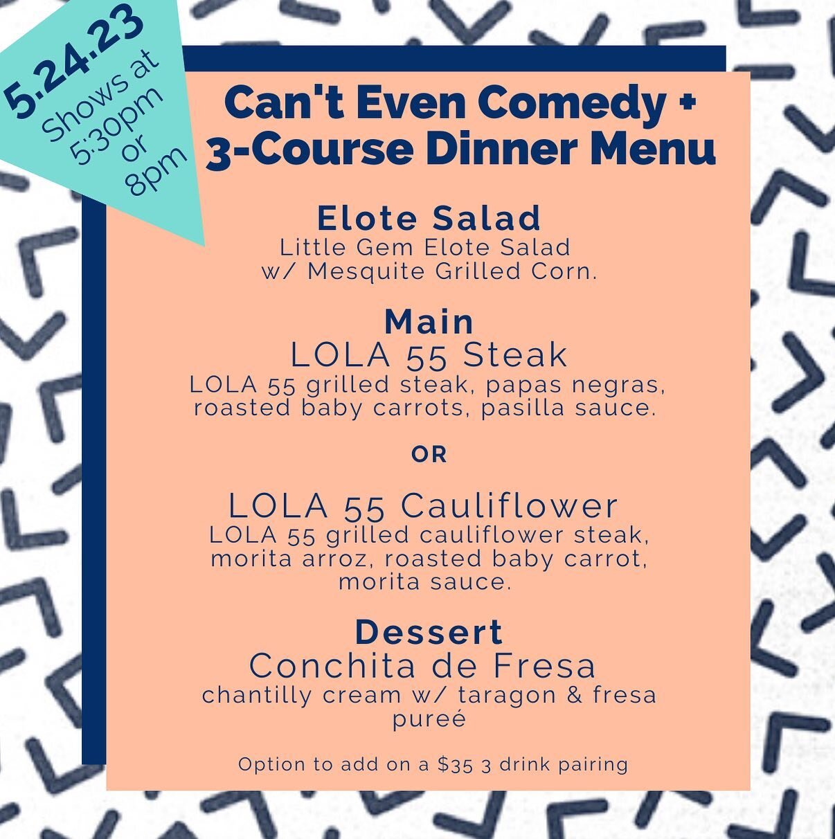 A 3-course LOLA 55 Dinner &amp; Comedy Show&hellip;only $69 on May 24th! Swipe for more info🙏

Purchase tickets now for a 5:30 or 8pm show time www.cantevencomedy.com @cantevencomedy 

Limited to 70 ppl per show!

#cantevencomedy #lola55sandiego #lo