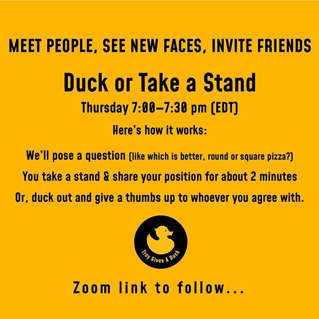 We can&rsquo;t have meetups but that doesn&rsquo;t mean we can&rsquo;t get together and have fun - virtually. 
Join us for some interesting conversations with friends - old and new. 
Stay tuned. We&rsquo;ll share a Zoom link to join. .
Social distanc