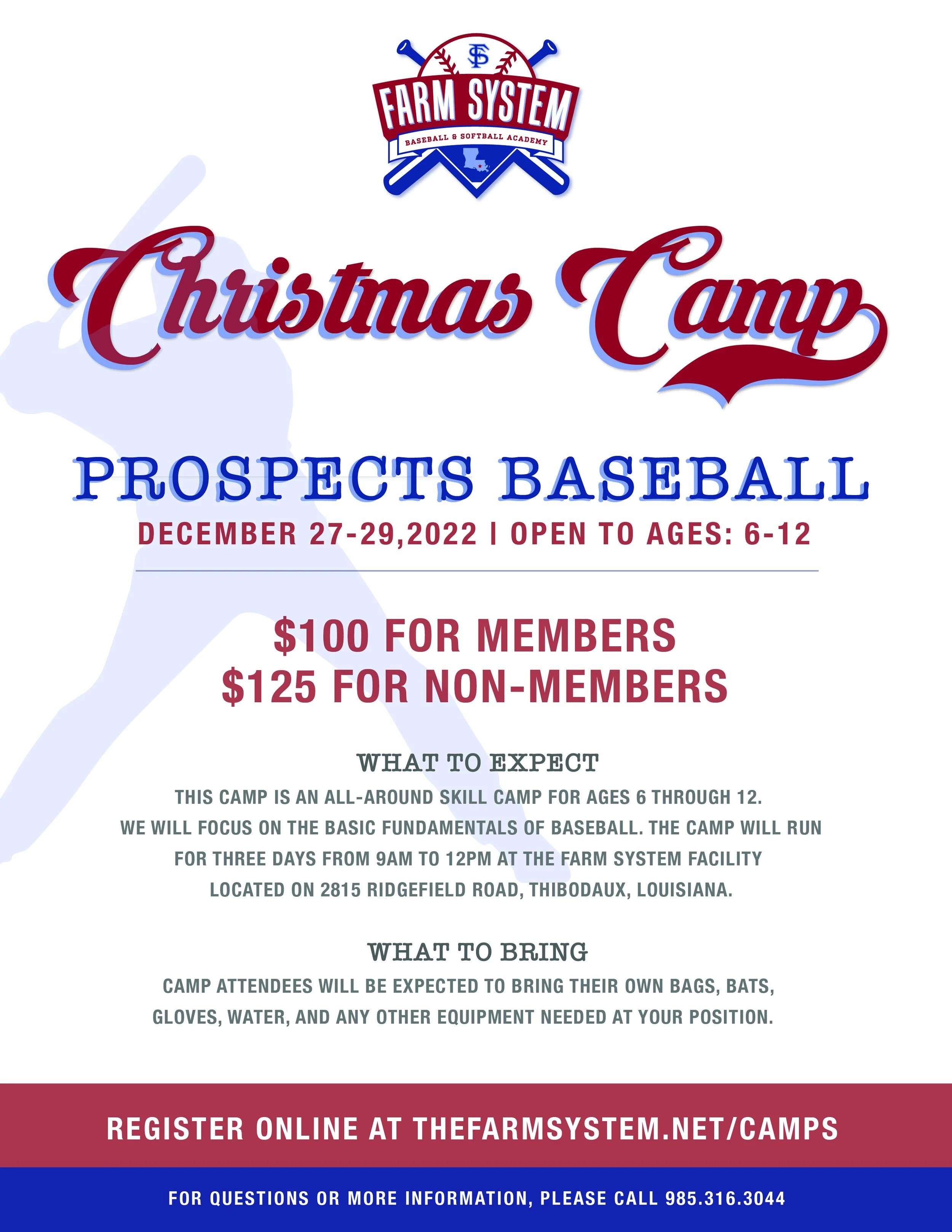 CAMPS & EVENTS — The Farm System Baseball and Softball Academy