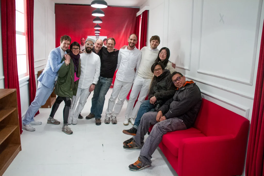 L to R: Damian Kulash, Mary Fagot, Tim Nordwind, Luke Geissbuhler, Alec Jarnagin, Dan Konopka, Andy Ross, Lingyi Chen, Julius Mak, Sunny Ong Wan Hoong