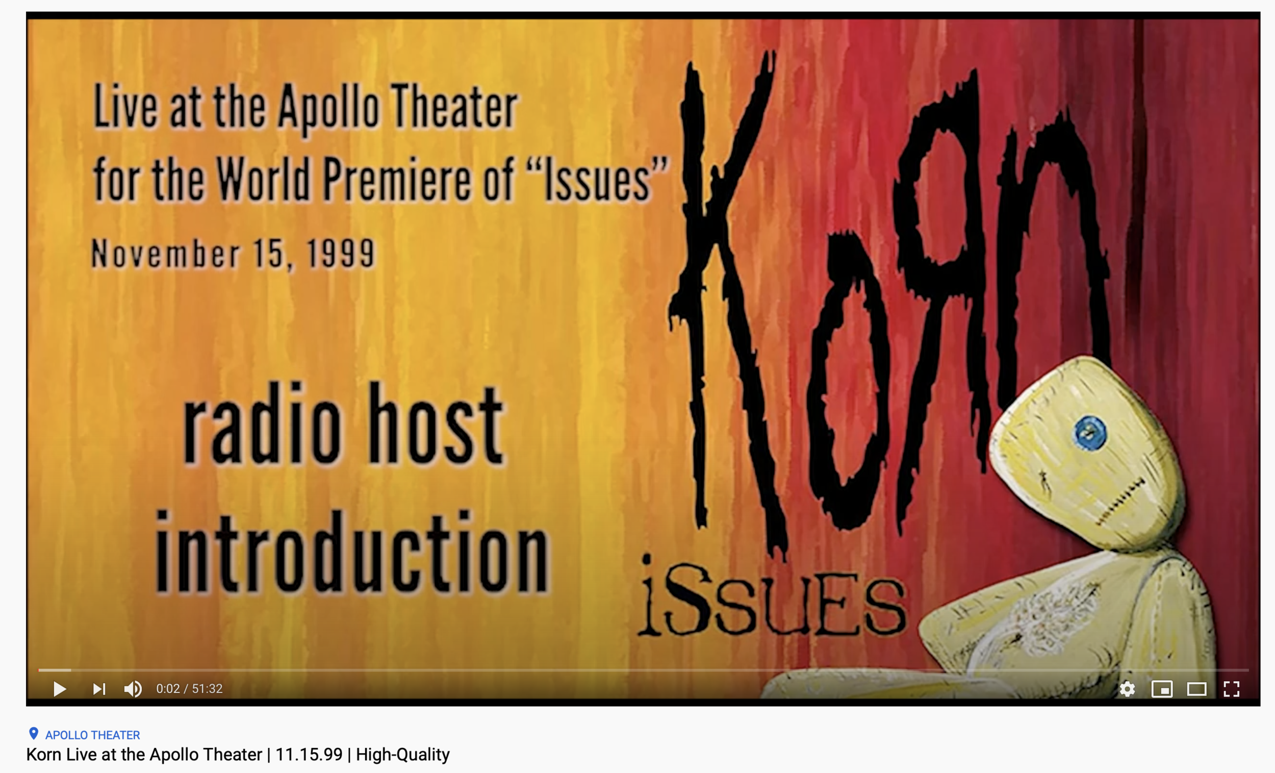 KORN Live from The Apollo Theatre | NEW High-Quality Audio