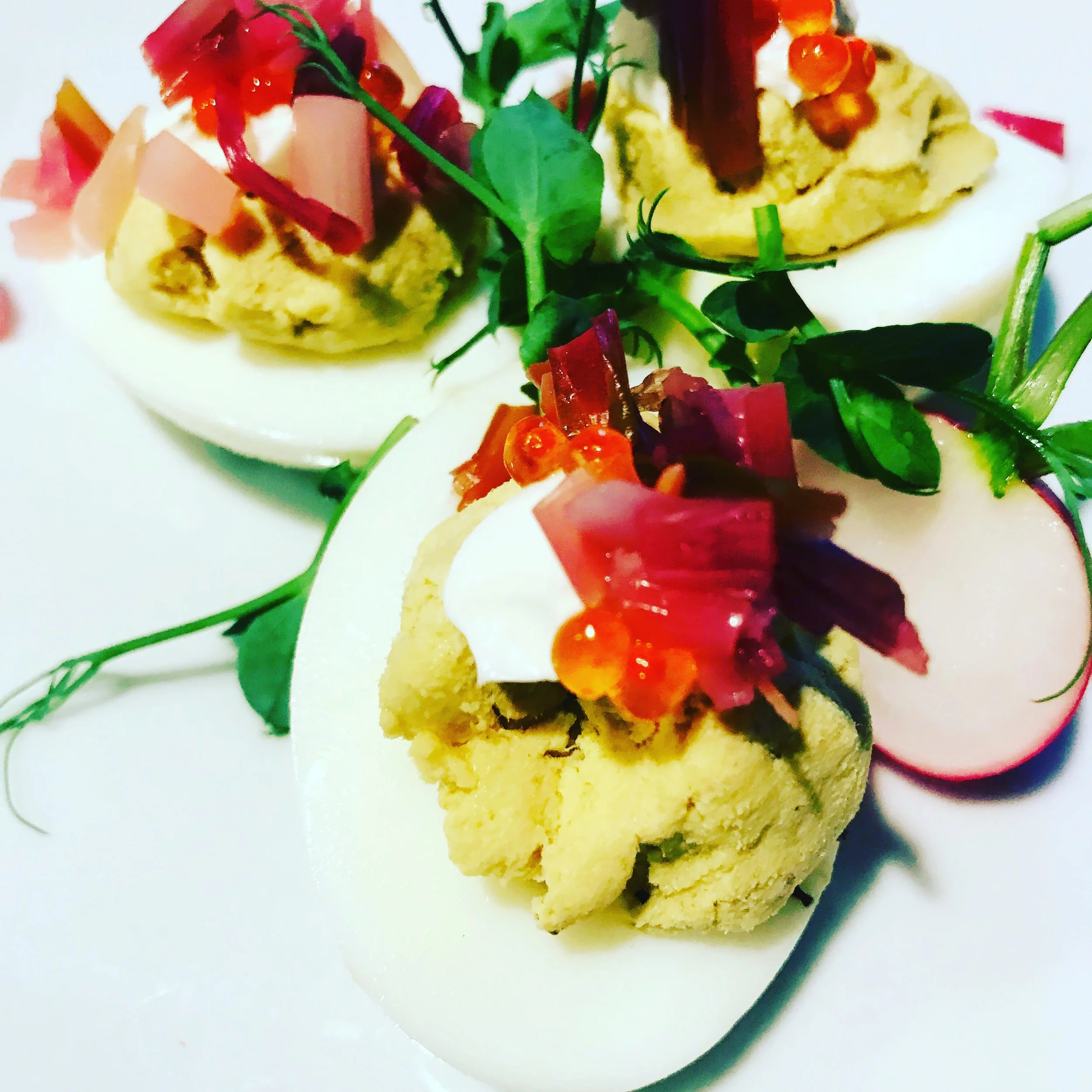 Smoked mackerel, egg, roe