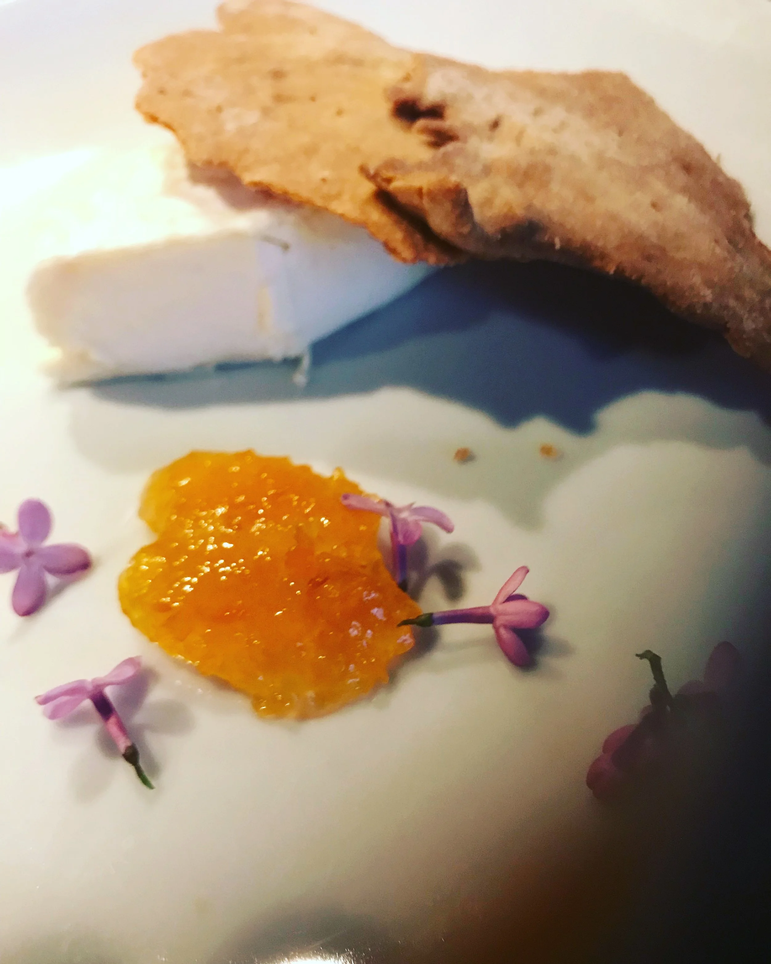 Cheese, lilac, apricot