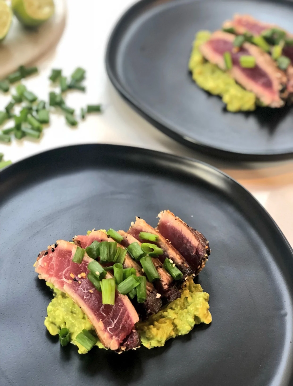 Seared Crusted Ahi with Avocado Lime Mash 