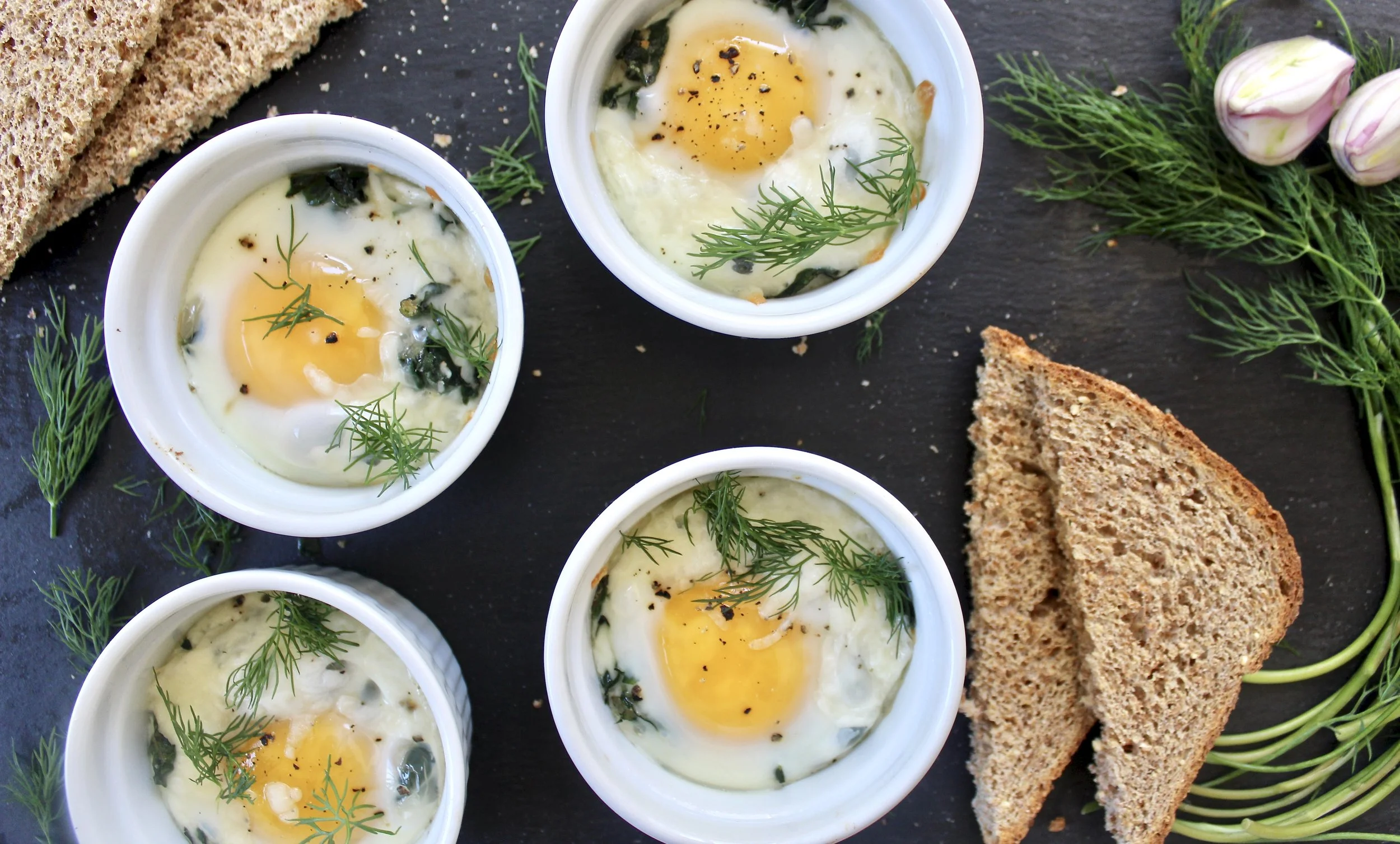 Kale Baked Eggs