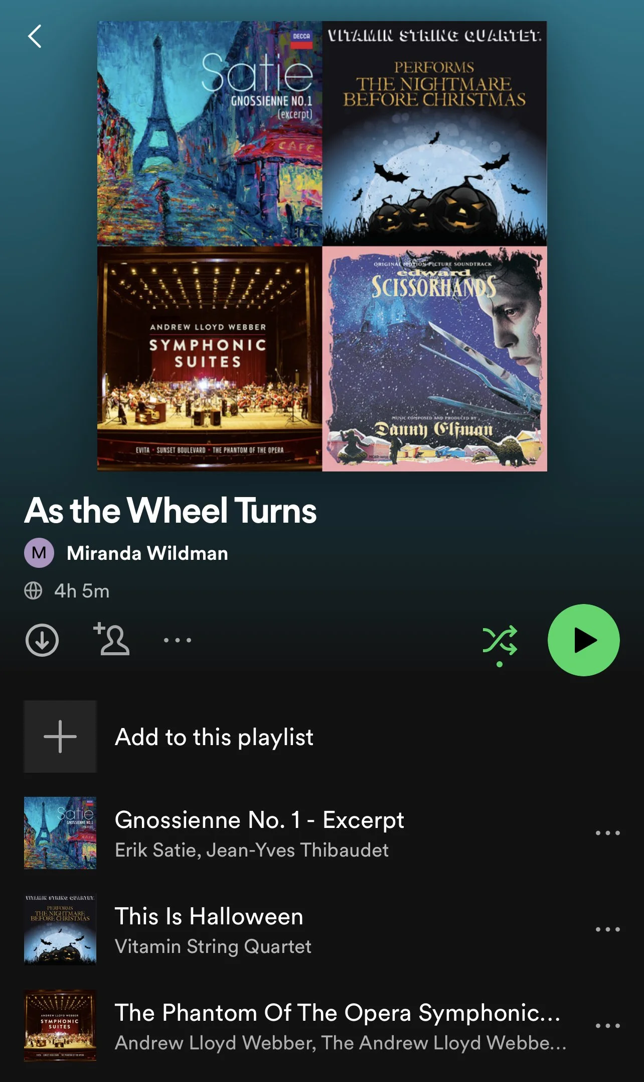 As the Wheel Turns Playlist