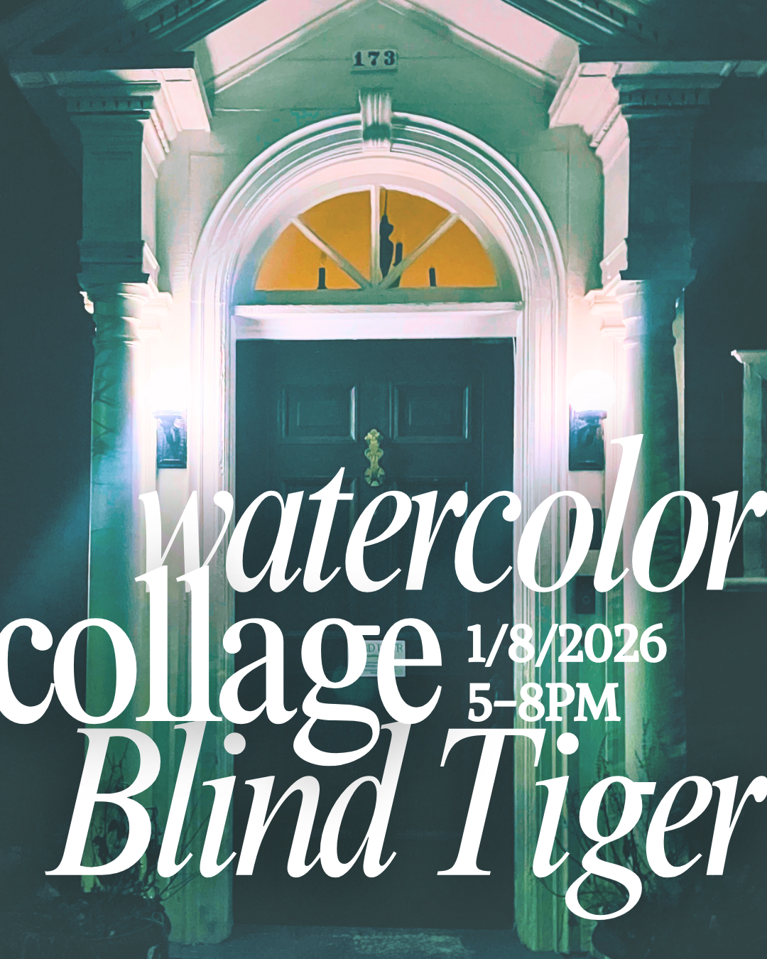 WATERCOLOR COLLAGE BLIND TIGER ASHEVILLE