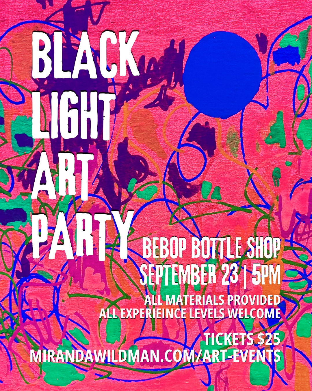 BLACK LIGHT ART PARTY BEBOP BOTTLE SHOP