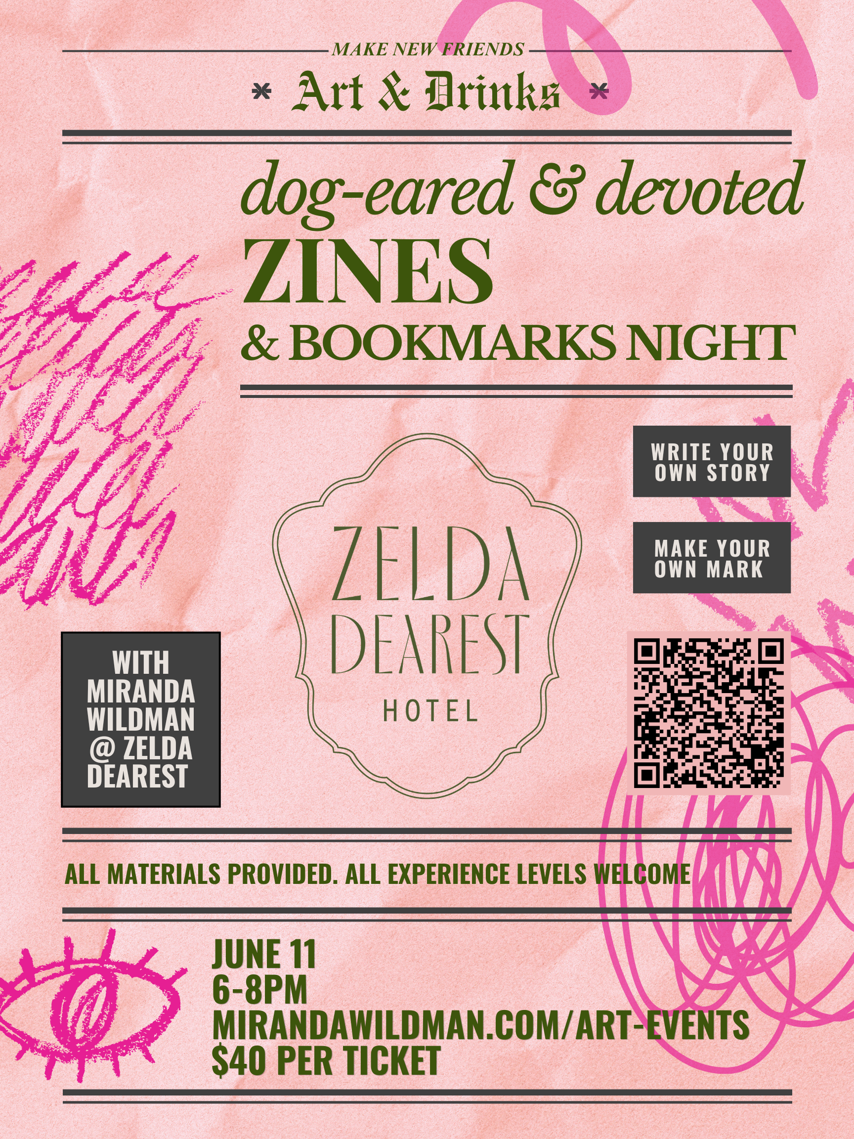 QR Portrait Dog-Eared & Devoted Zines & Bookmarks Night with Miranda Wildman Zelda Dearest Hotel.png
