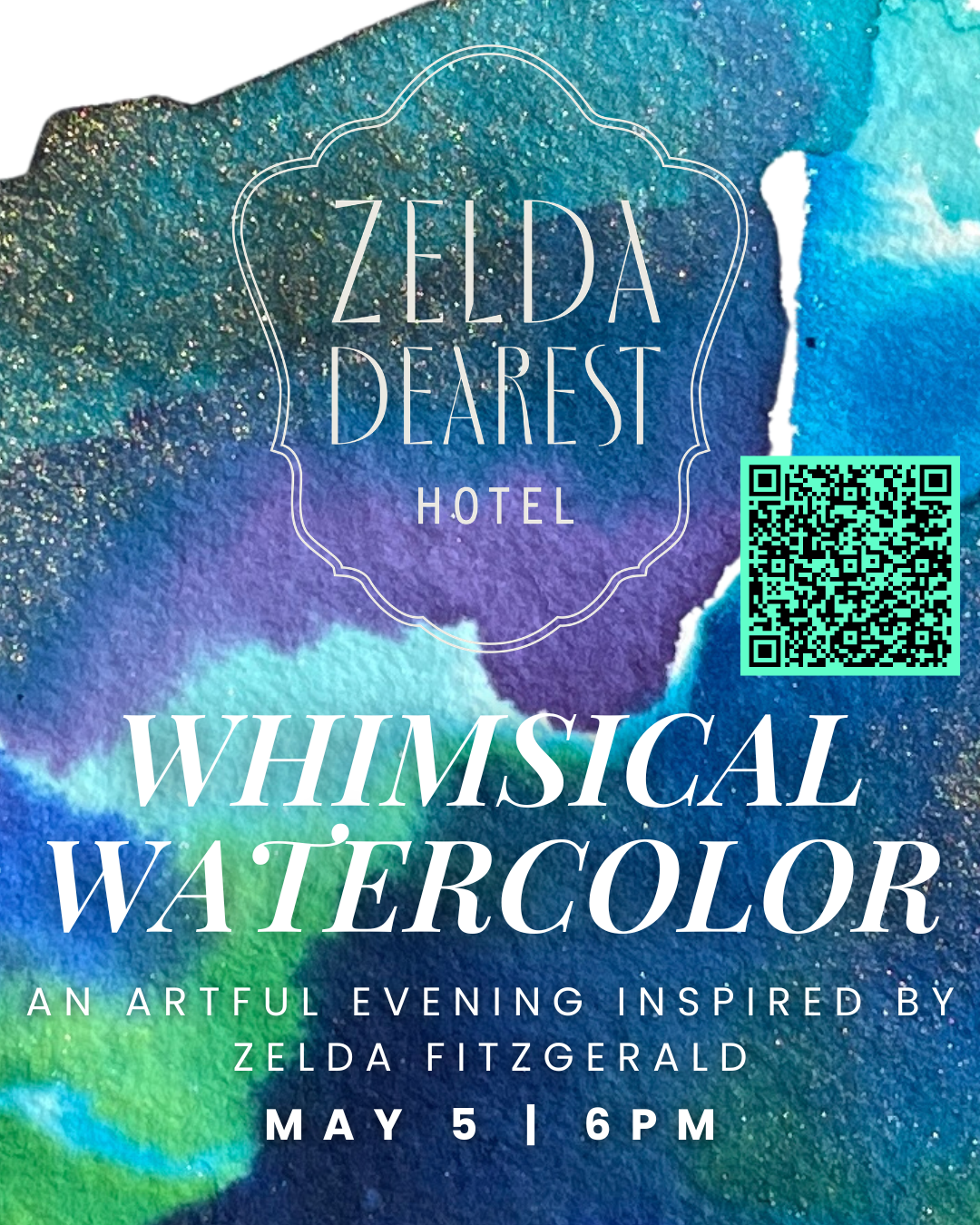 QR CODE WHIMSICAL WATERCOLOR WITH MIRANDA WILDMAN ZELDA DEAREST HOTEL.png
