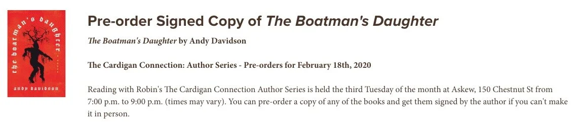 February 18 - The Cardigan Connection Series - Providence RI