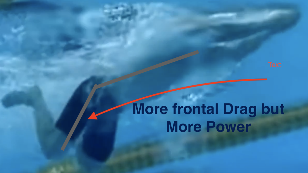 Peaty underwater, knees forward setting up that absurdly powerful kick, (screen grab, youtube.com)
