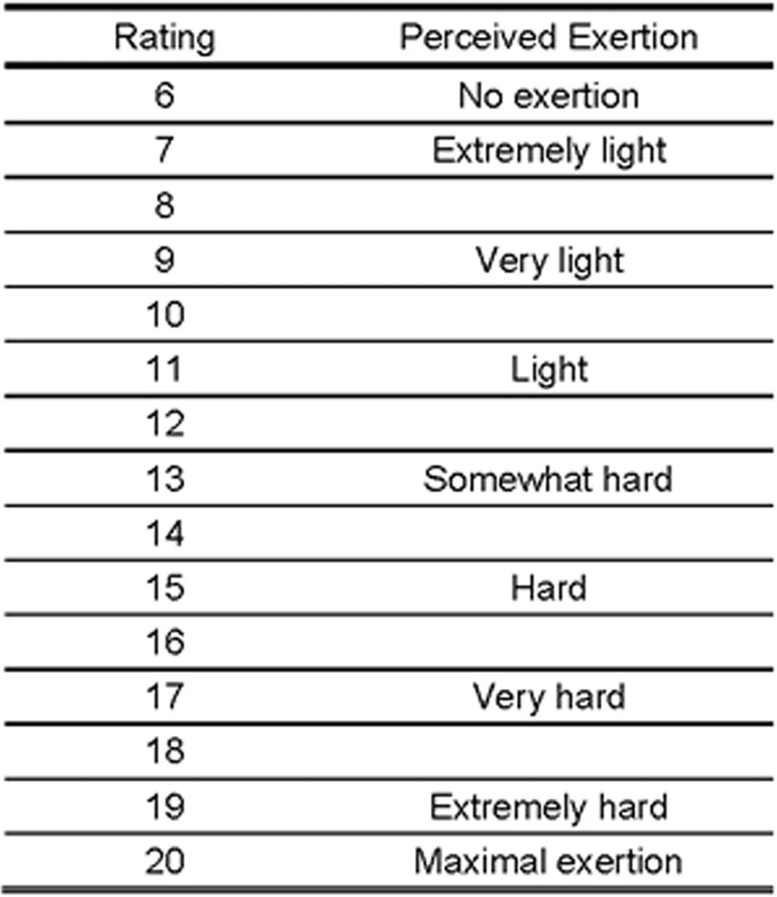 The Borg Scale