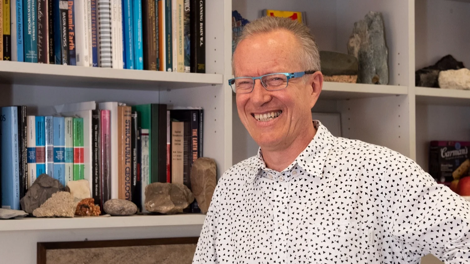Dietmar in his Sydney University office in late 2018. Image ©AuScope.