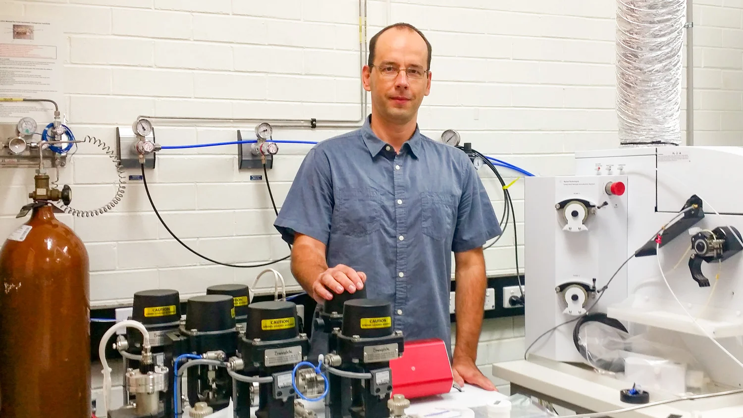 Martin in the AuScope GeoHistory Facility laboratory at JDLC. Image: Dr Martin Danišík .
