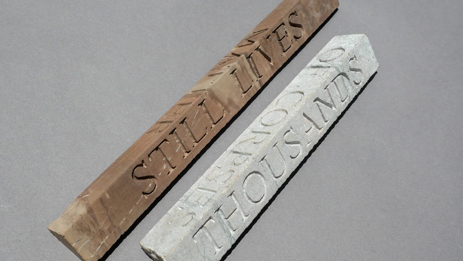 Artist Lee Harrop is fascinated by the scientific, social and political stories that emerge from rock cores that are extracted from earth for geological investigations. Lee has designedly inscribed these bioclastic packstones from the Daly Basin, NT to tell something of the social and political stories beyond the science as part of the ‘Still Lives — A Beautiful Science’ project. Core source:  Geological Survey of NT . Image:  Lee Harrop .