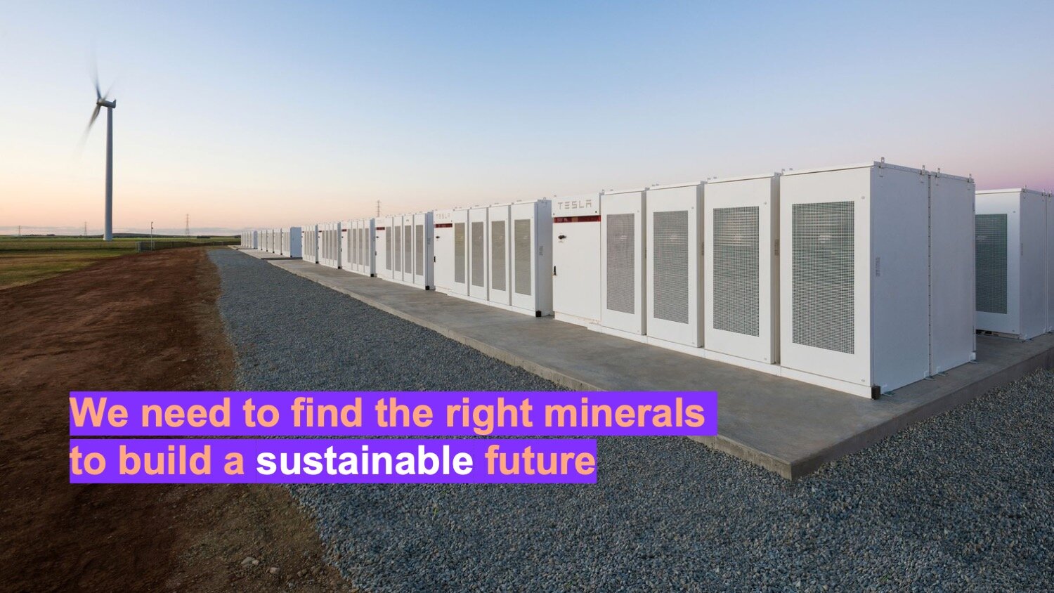 A key message from Belinda for her Darwin Festival audience featuring Tesla’s battery plant in SA. Photo: Tesla.