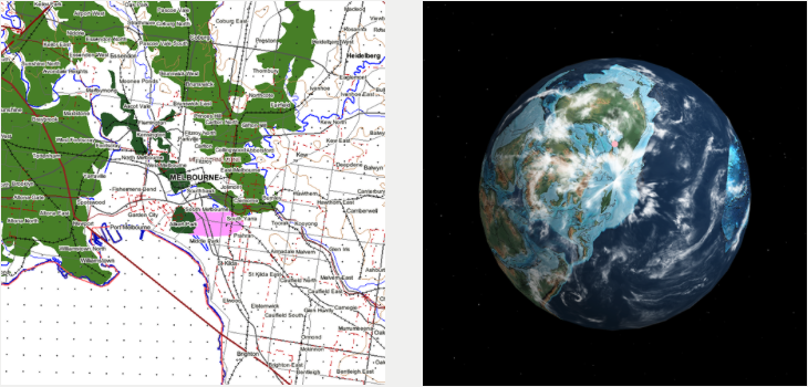 Want to know the geology of your area?  Yes please . Or how things looked in your area millions of years ago?   Teleport now . Images: GeoVic (left) and Ian Webster (right), respectively.