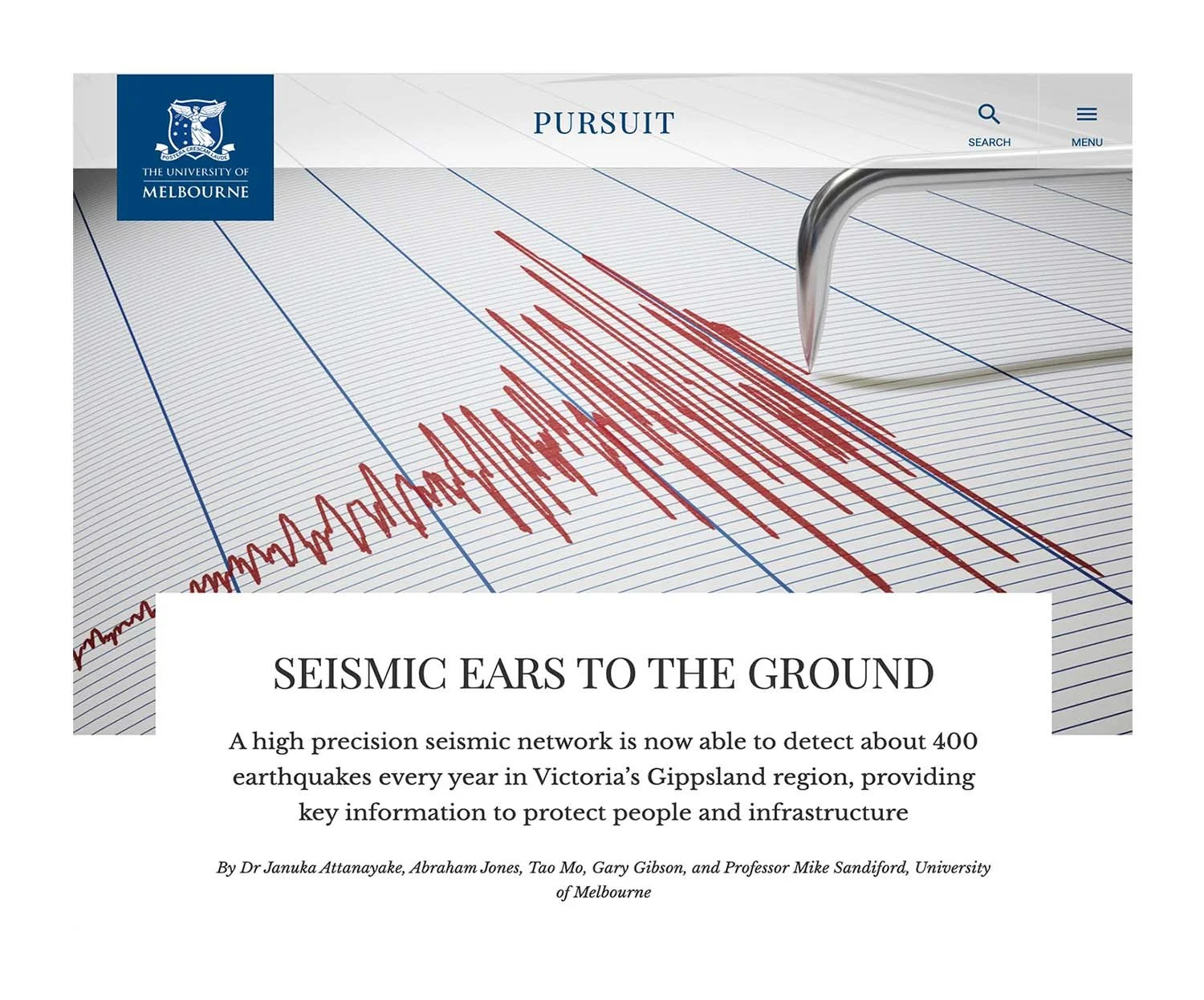Seismic ears to the ground