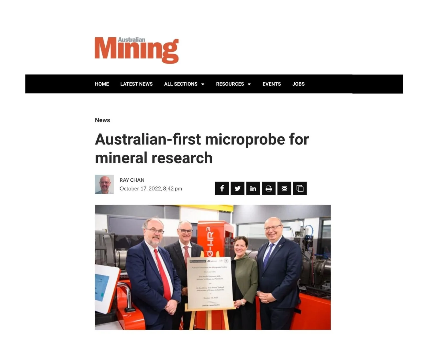 Australian-first microprobe for mineral research