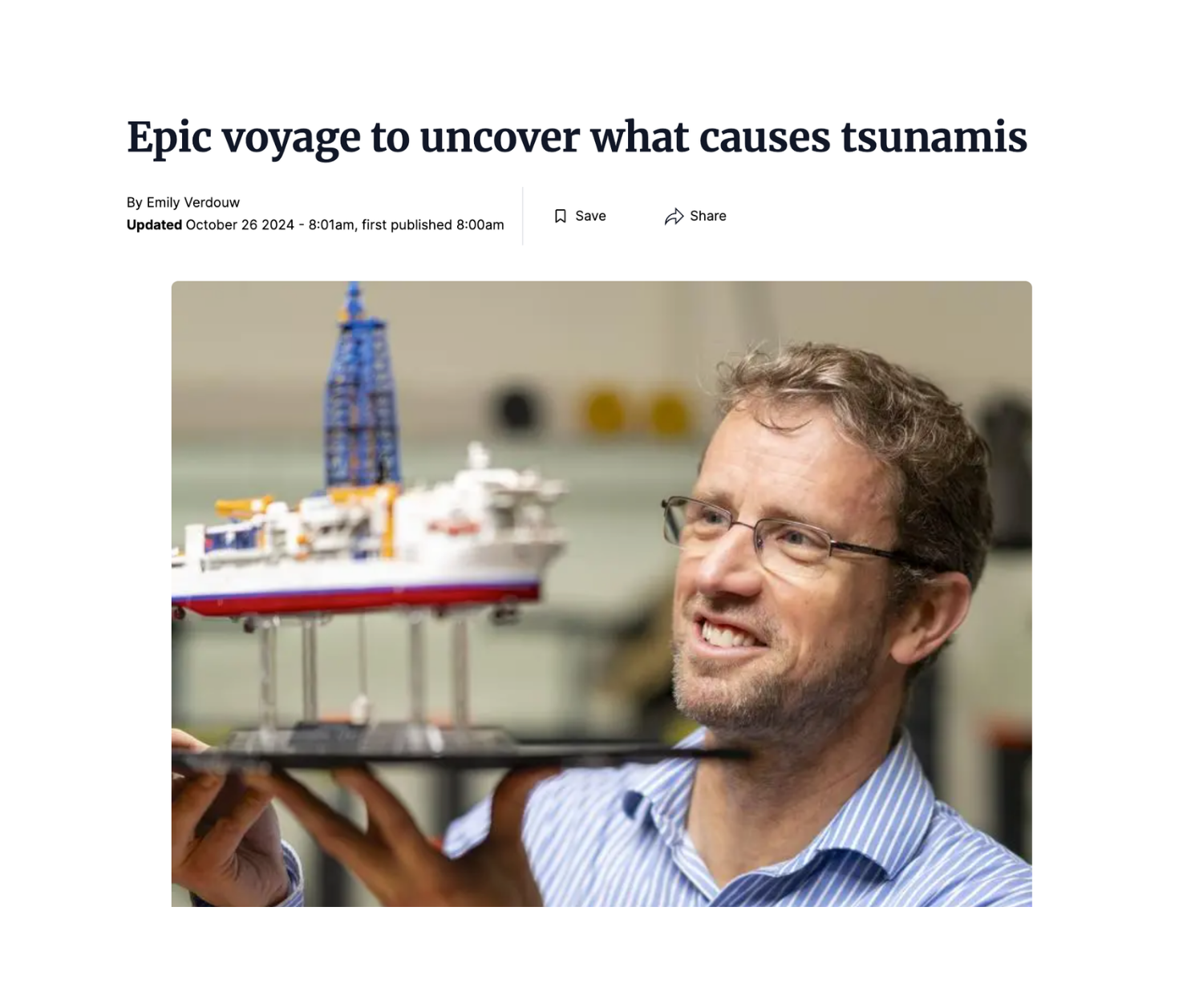 Epic voyage to uncover what causes tsunamis