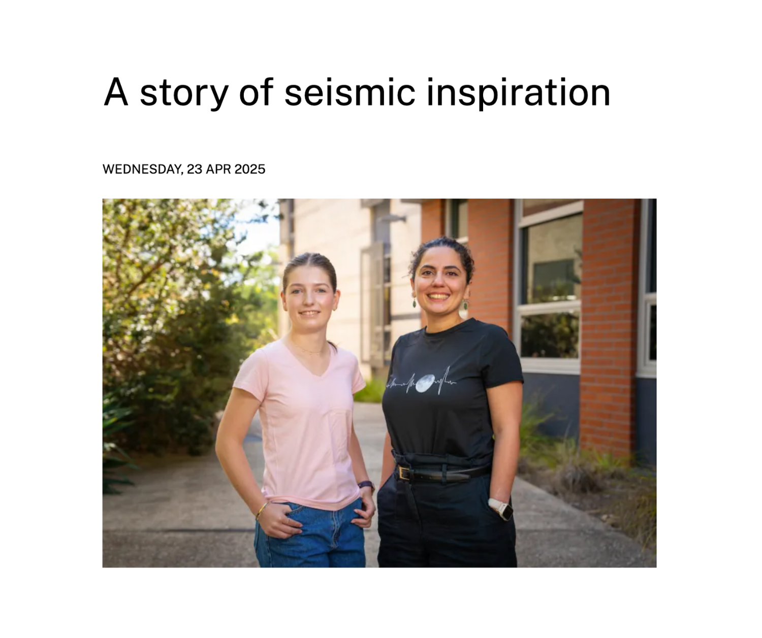 A story of seismic inspiration
