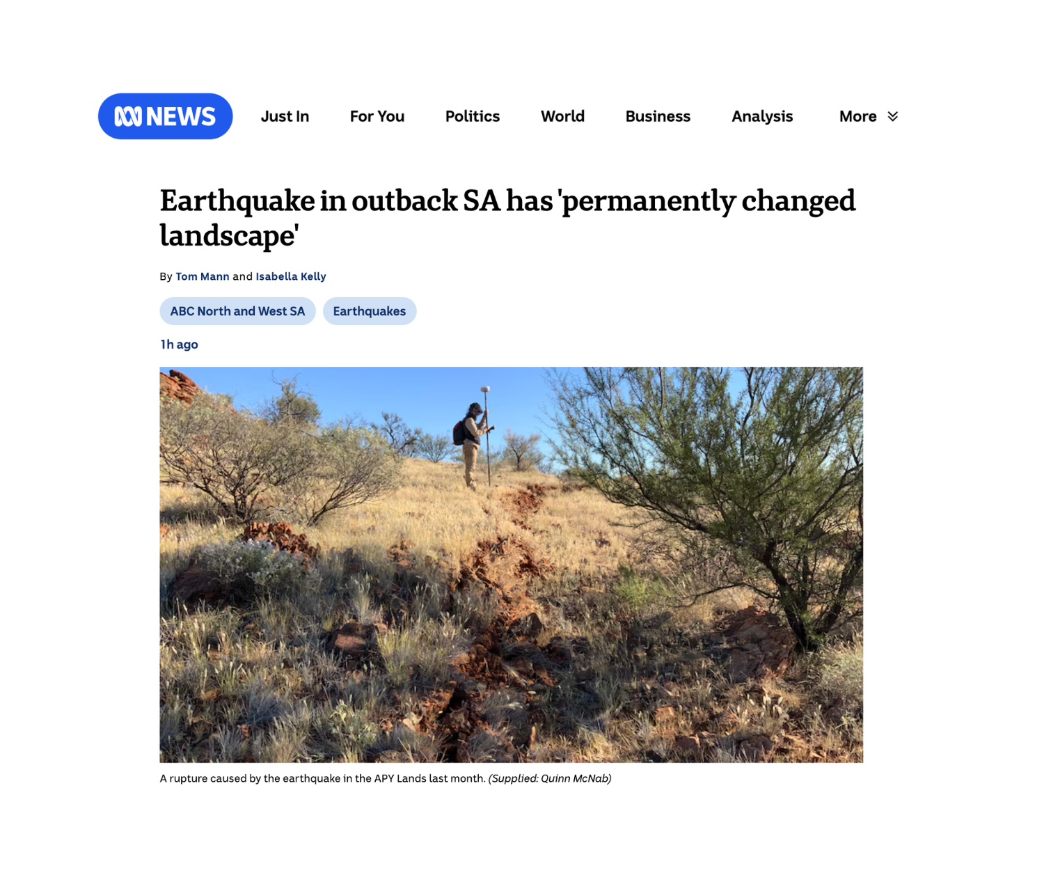 Earthquake in outback SA has 'permanently changed landscape