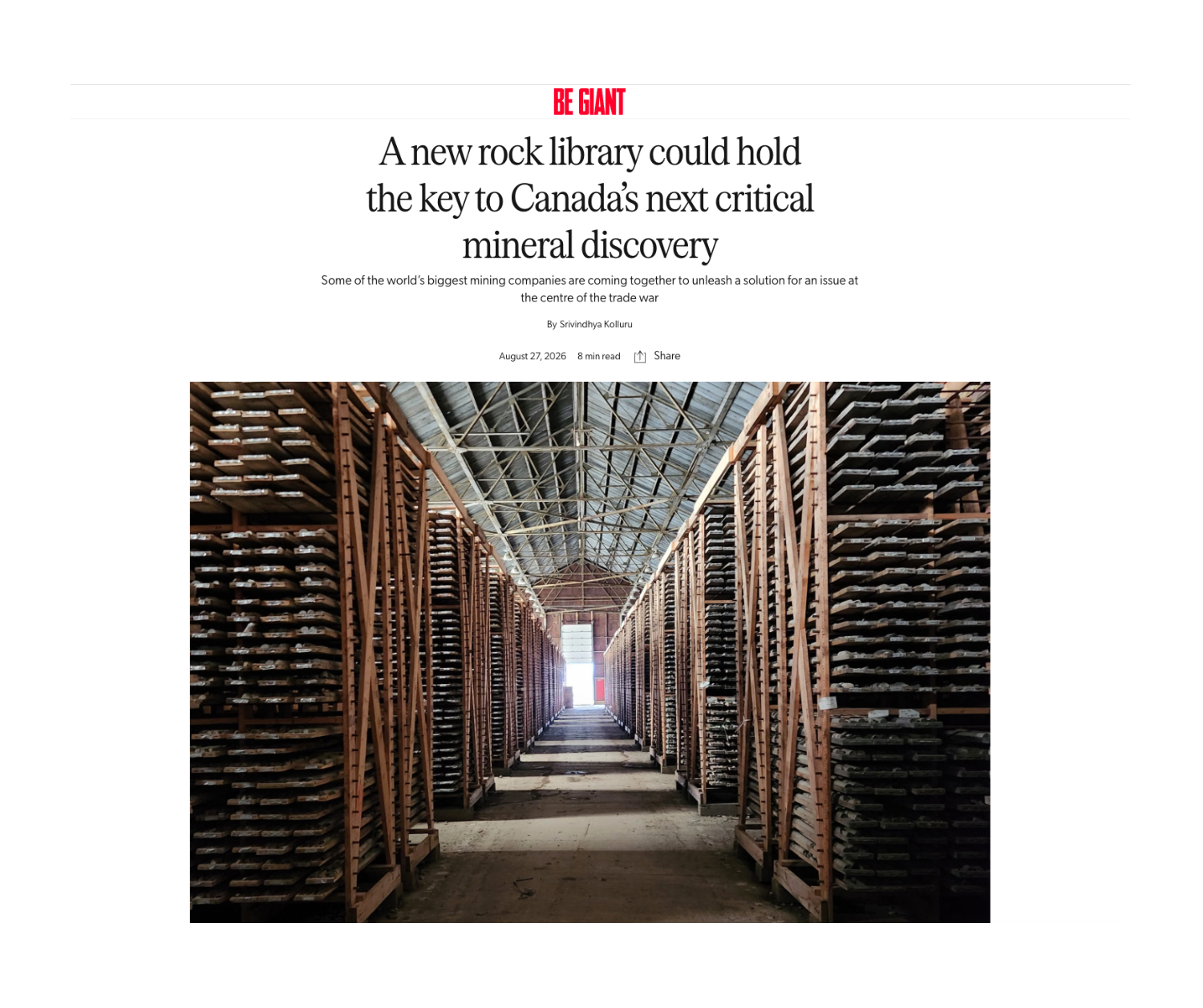 A new rock library could hold the key to Canada’s next critical mineral discovery