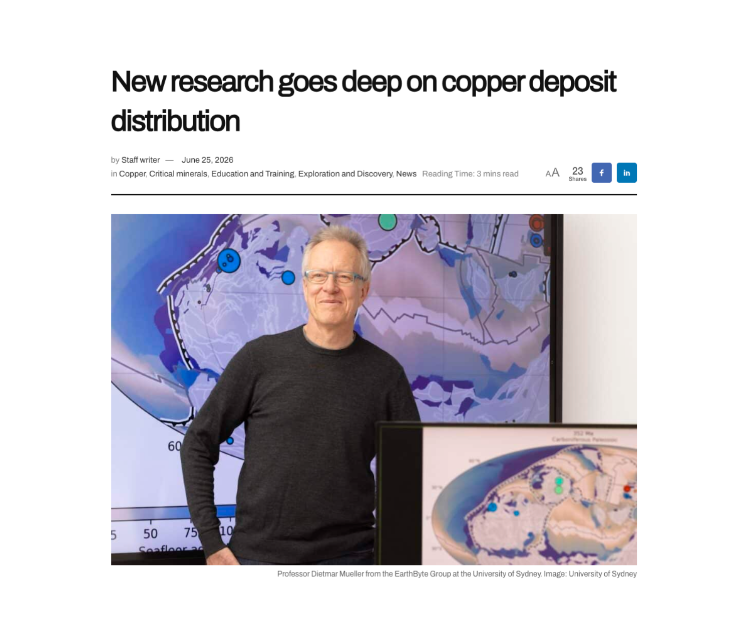 New research goes deep on copper deposit distribution