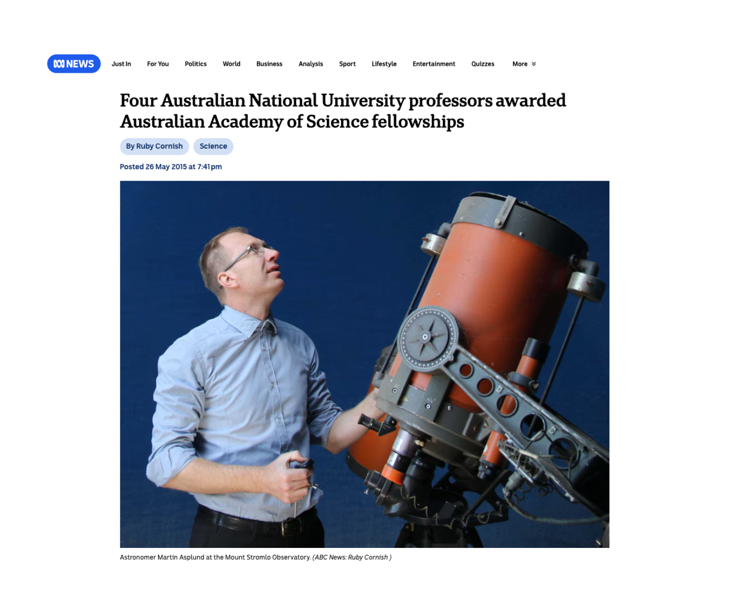 Four Australian National University professors awarded Australian Academy of Science fellowships