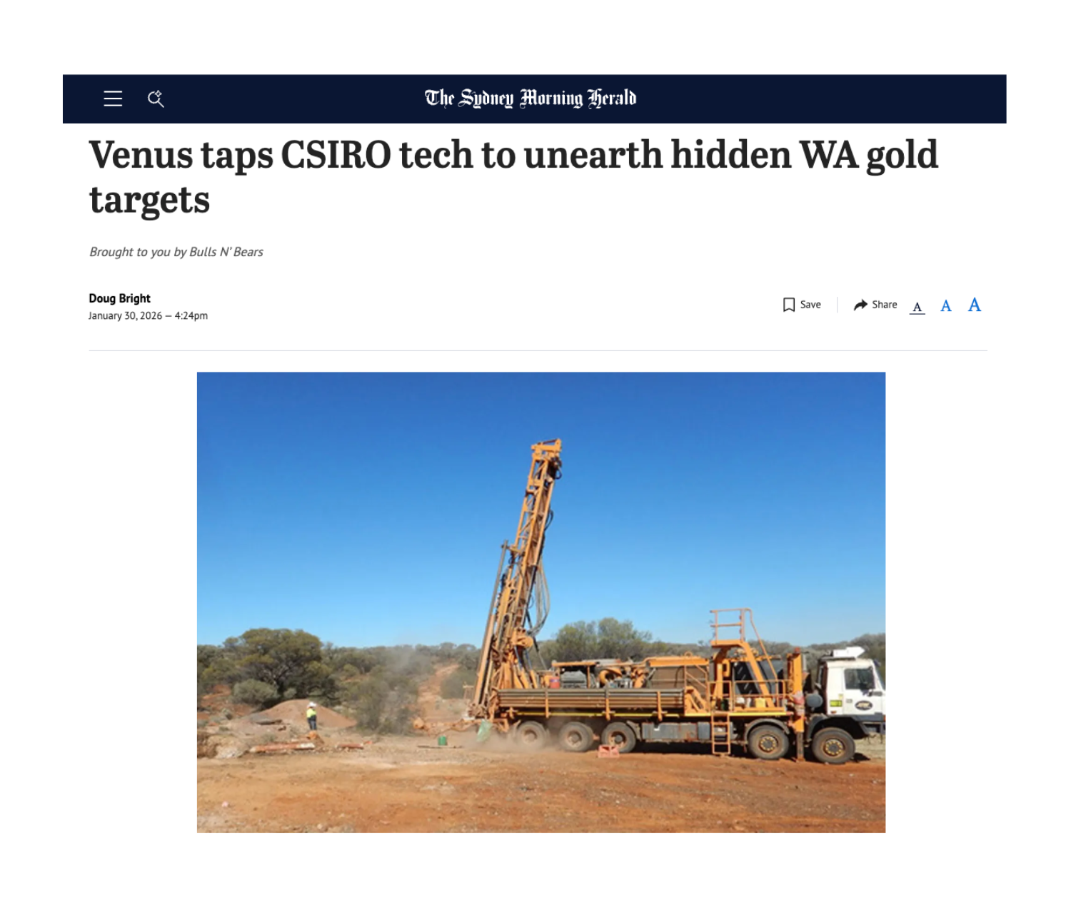 Venus taps CSIRO tech to unearth hidden WA gold targets