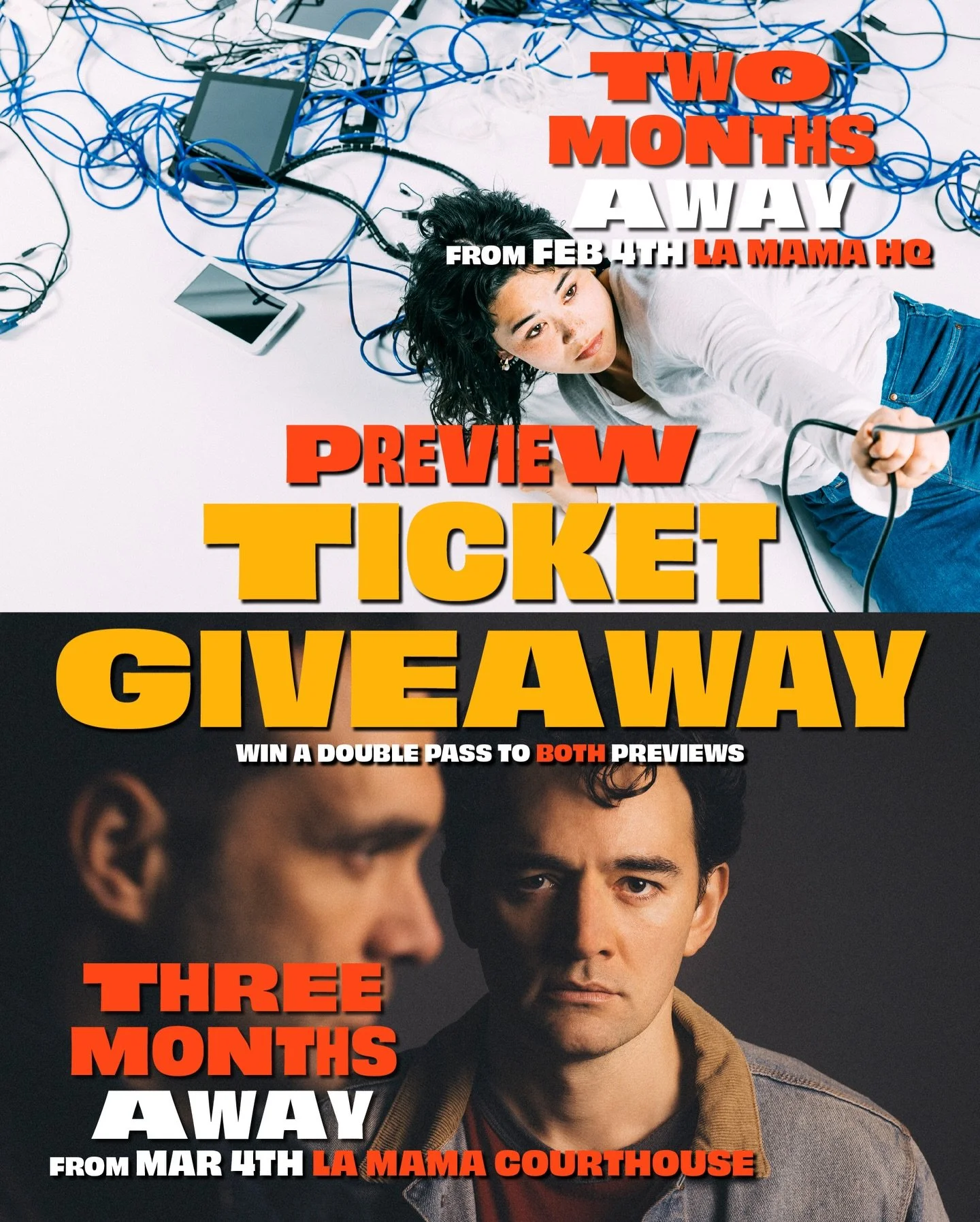 🎟️🌕⛰️ DOUBLE GIVEAWAY ⛰️🌕🎟️

WIN A DOUBLE PASS TO BOTH PREVIEW PERFORMANCES!!!

1. Follow both Antipodes Theatre Company @antipodesarts and La Mama Theatre @lamamatheatre
2. Tag two people you want to bring to the shows!

The winner will be chose