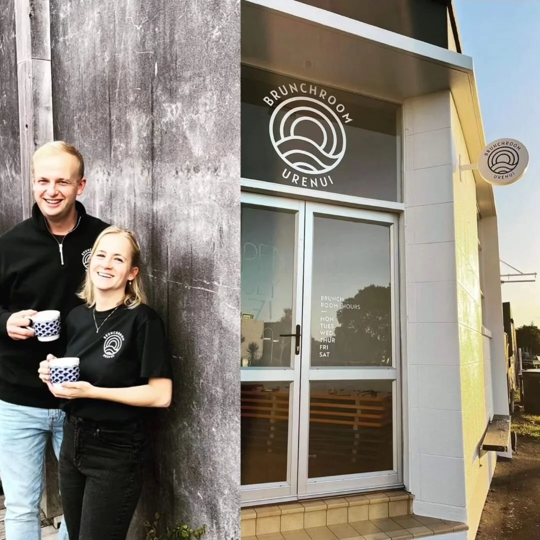 Open for business! @brunchroomurenui 
So great taking Dylans logo -pitching concepts then doing the shop fitout! 
Deservingly @tastyintaranaki visited in the opening week! 
#Vynal #PerspectBoard #Signage#Graphic design 
📸 Cred.Julia.Dylan