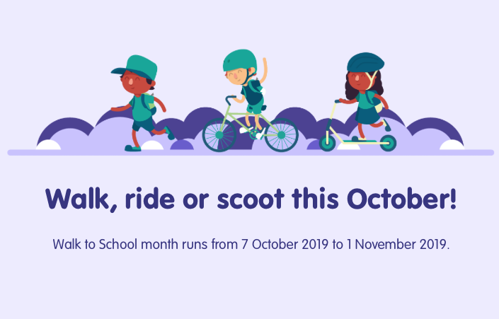TAG - OCTOBER is Walk, Ride or Scoot to School Month  