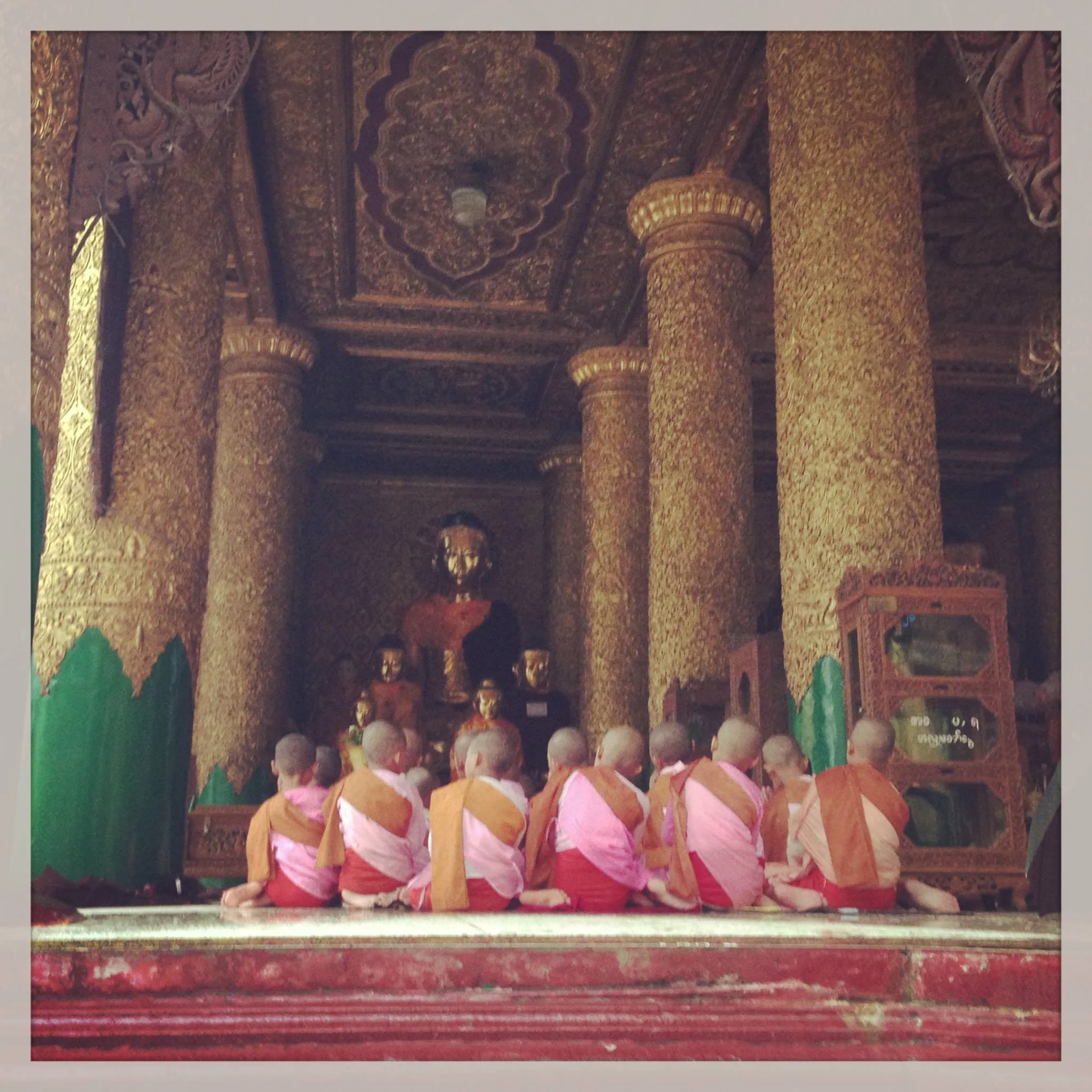 Singing Nuns at Shwedagon Pagoda in Yangon, Myanmar