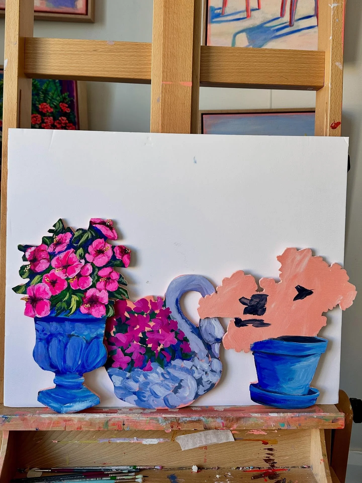 A new project is brewing! This one has been in my head for sooooooooo long and it feels bloody good to finally get cracking with it. 
A very suburban, kitsch and terribly fabulous collection of originals will be launched at my open studio next Saturd