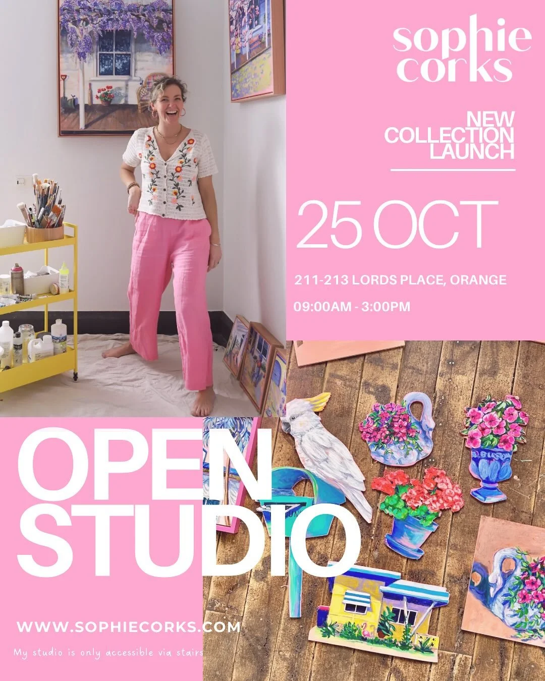 Can’t wait to see you in the studio on Saturday!
It’s going to be a day full of good vibes, tunes, and plenty of art talk.
After the open studio this will be biggest direct website launch yet, and I’m so excited to finally share it