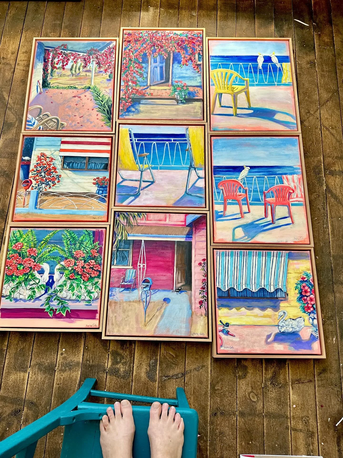 For this collection I wanted to focus on little moments and zoom in, and use colour to truly express the feeling of that moment. Of course, you might read each piece differently, and that&rsquo;s the magic of art. I love hearing what people see and f