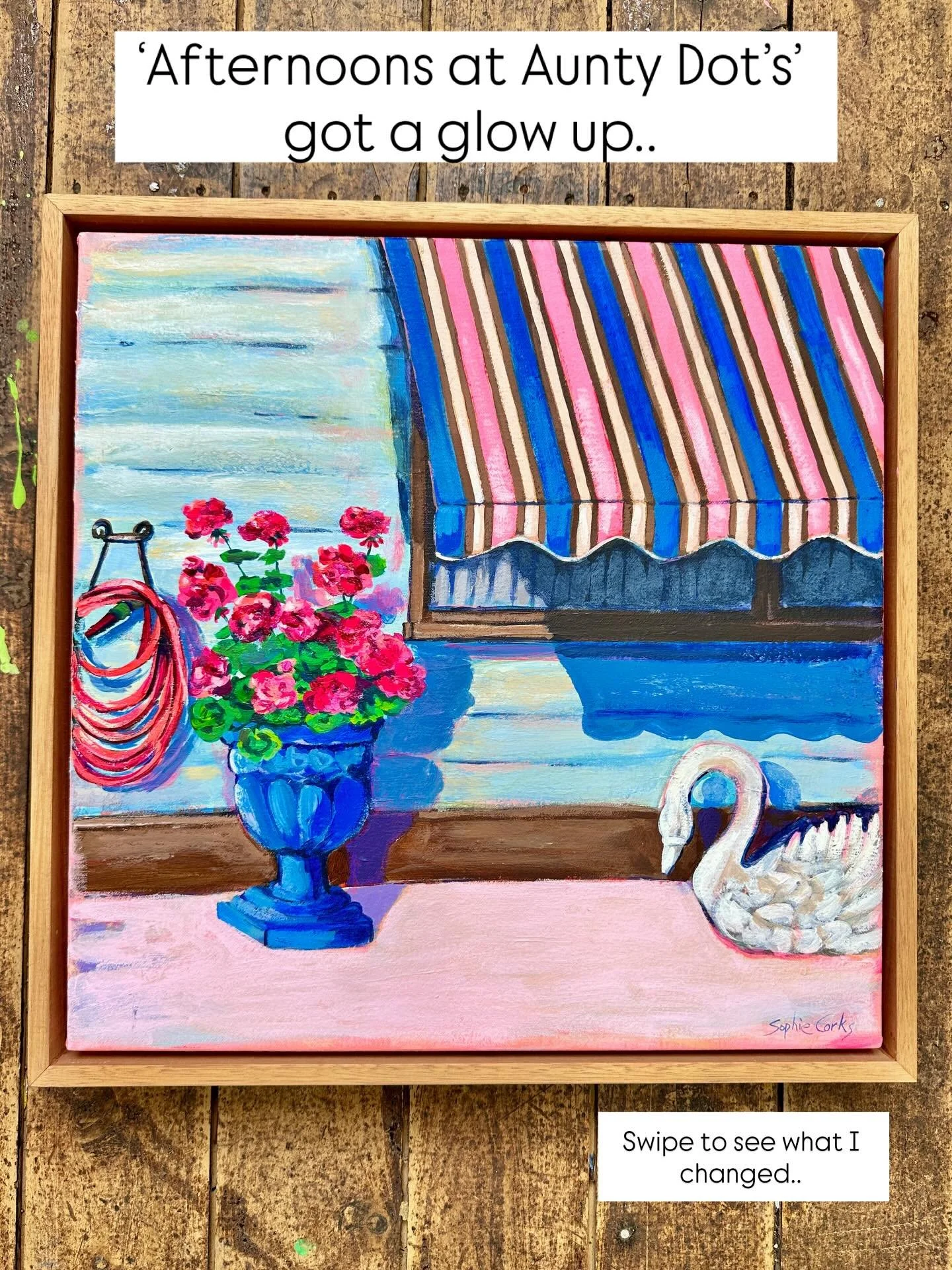 Aunt Dot deserved more personality don&rsquo;t you think? 
Do you like her new look? 

She&rsquo;s back online and looking for her new home. 

House portrait | suburban art | Fine Art | Contemporary Art | Regional Australian Life | Australian art | A