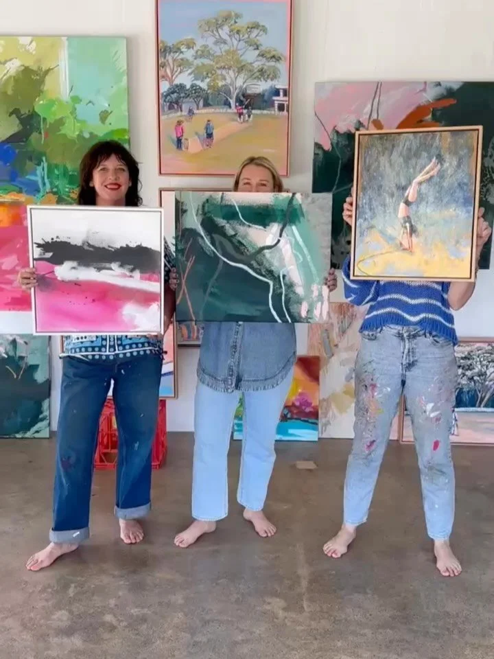 Three artists 

Friends, colleagues&hellip; and an ambitious plan to take a whole lot of colour from Orange NSW to Brisbane for the @affordableartfairau 

We&rsquo;ve been building this collection for months now, and it&rsquo;s finally starting to fe