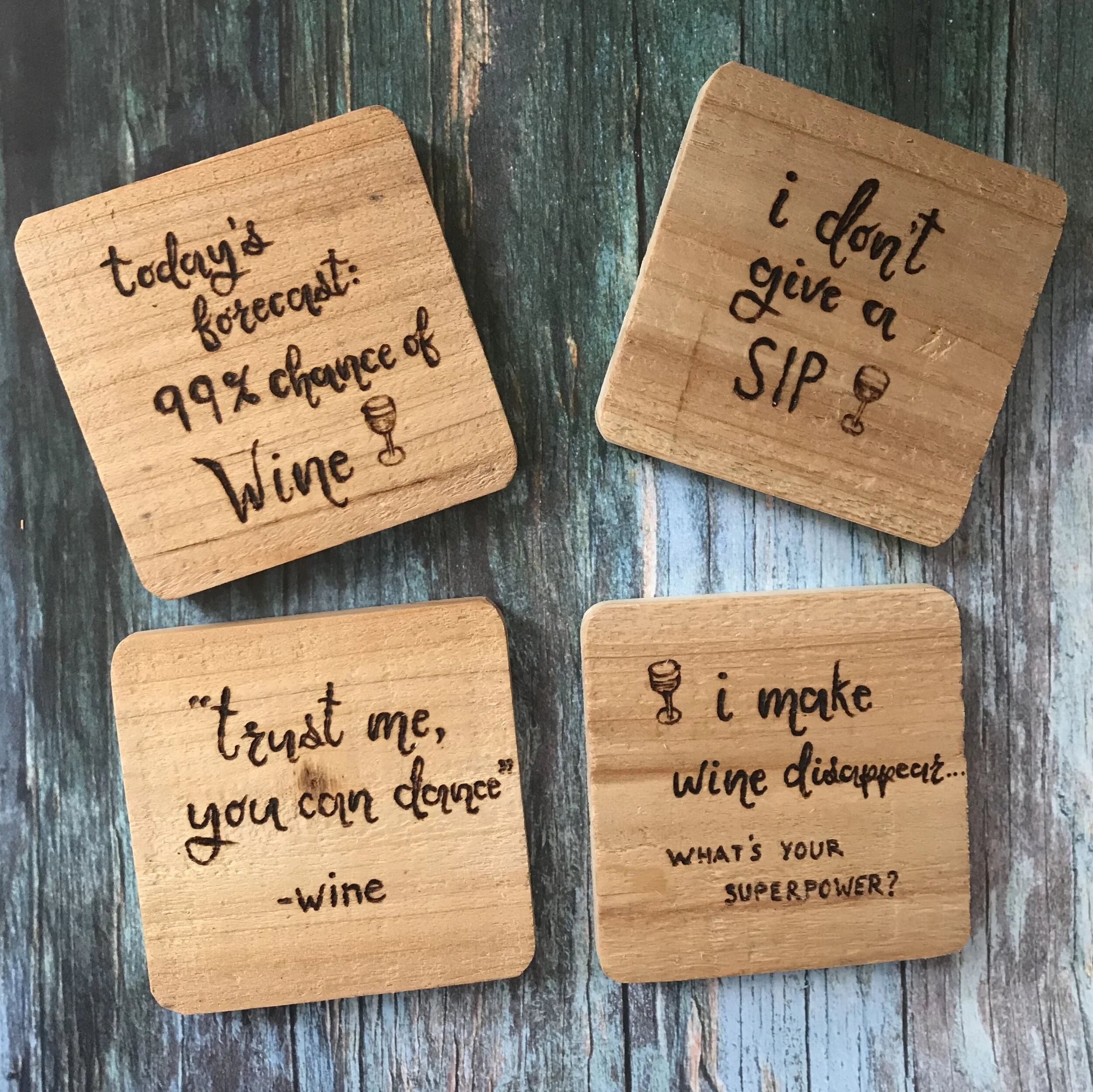 wine not coasters •