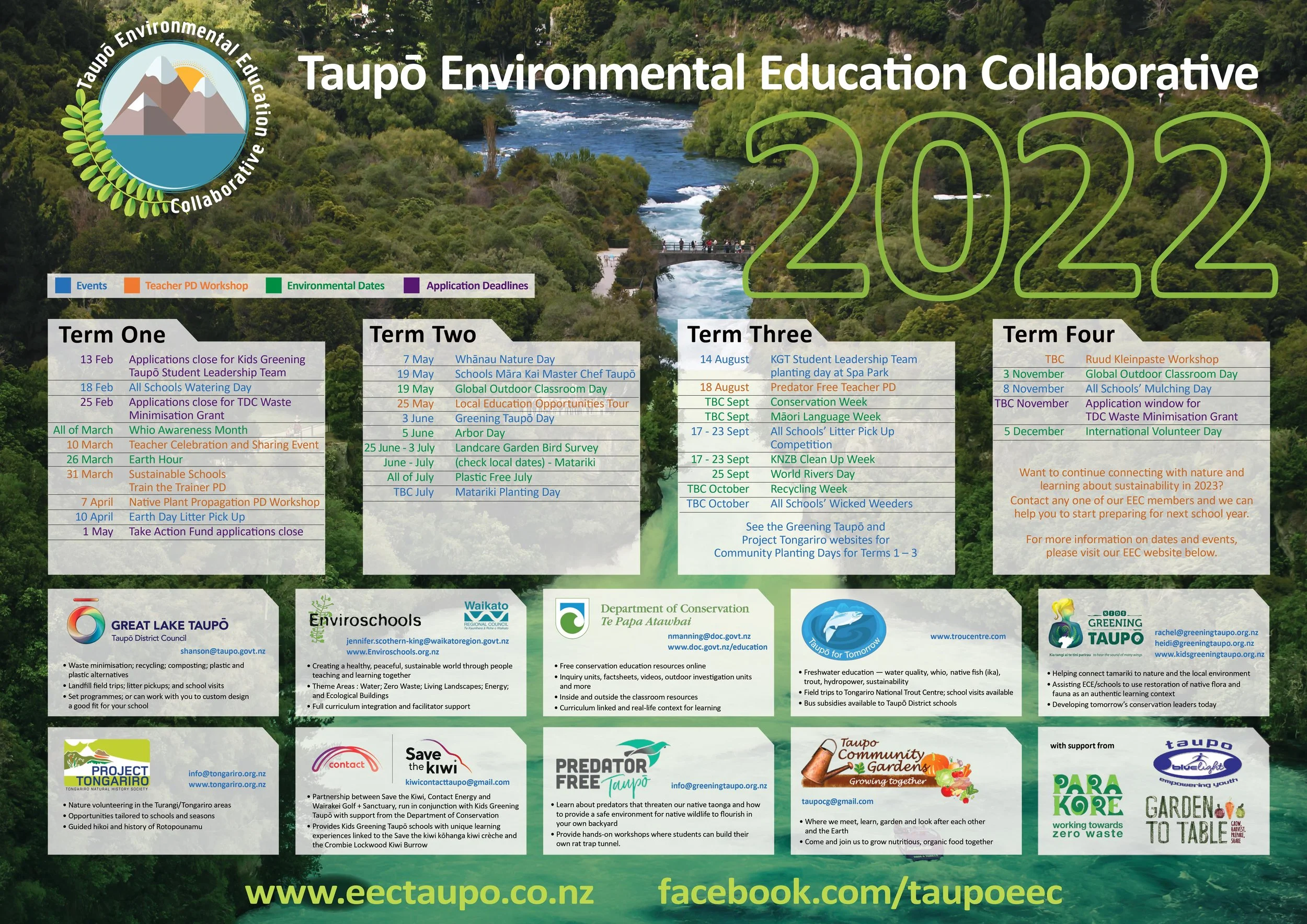 Opportunities for Teachers Term 1 2022 — Kids Greening Taupo | Learning
