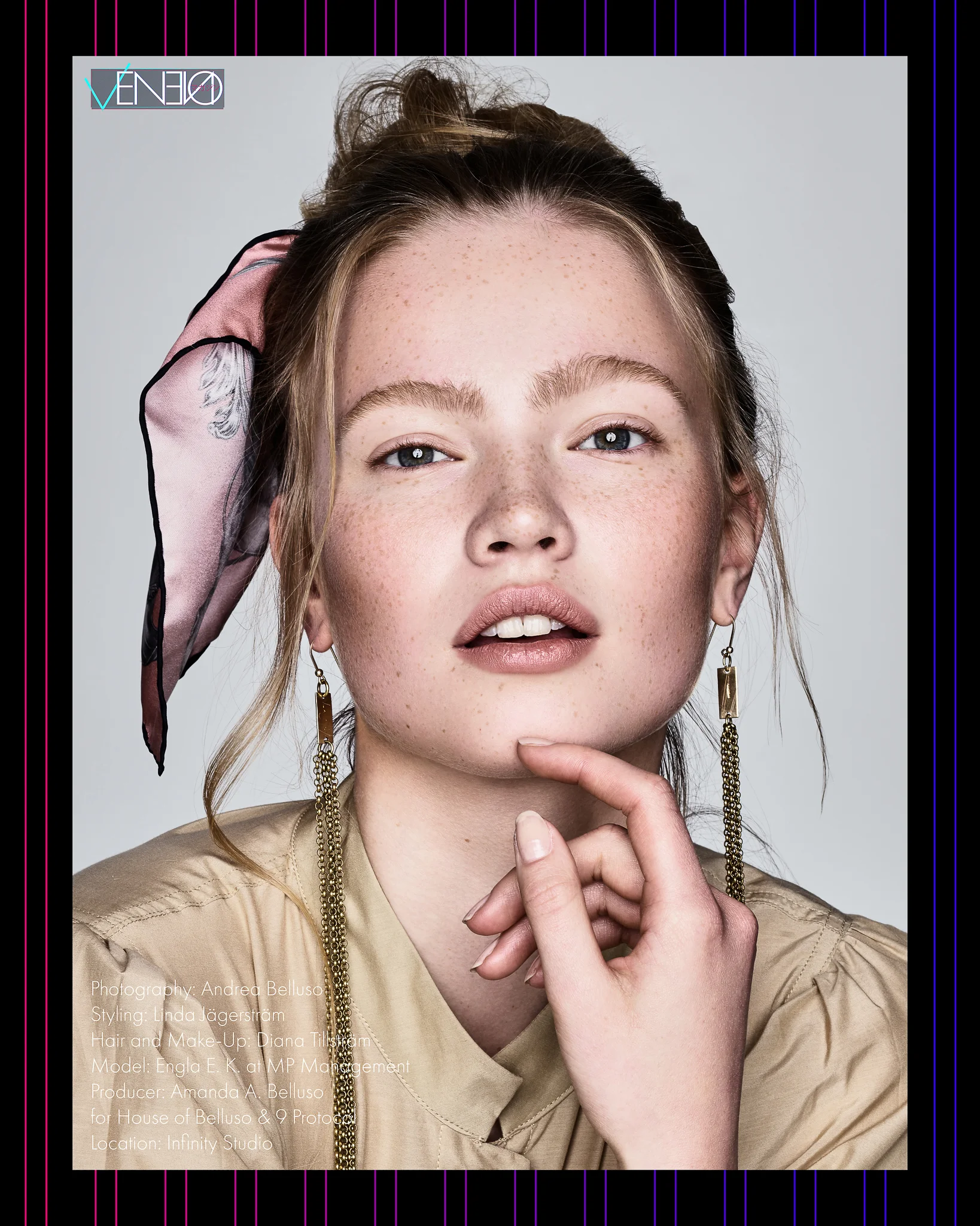 Scarf: Emma Fjallman / Earrings: Langaeble / Blouse: We Two Stockholm