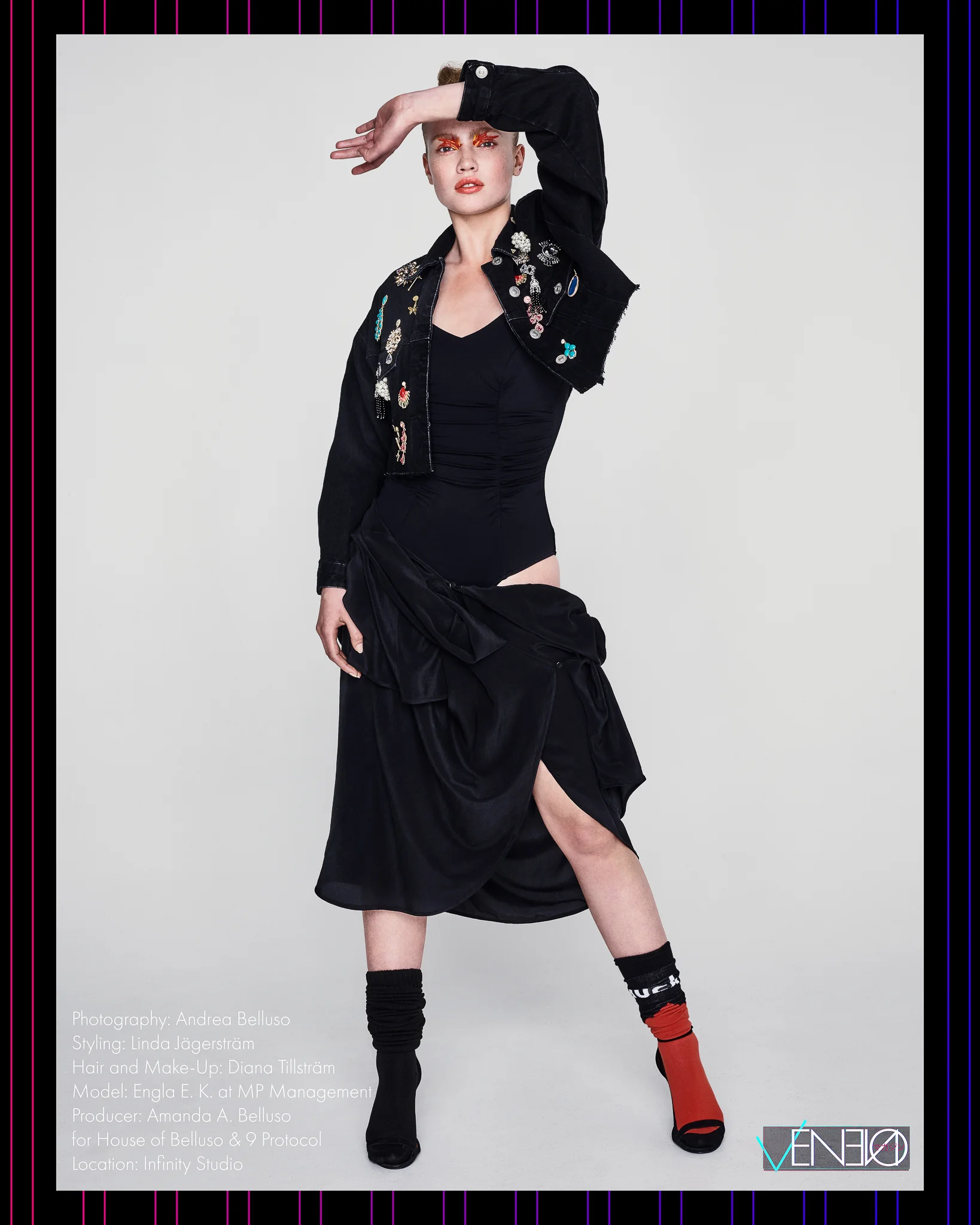 Jacket: Zara / Brooches: Star Studio / Swimsuit: Seafolly Australia / Socks: Marc Jacobs / Socks: Mucker