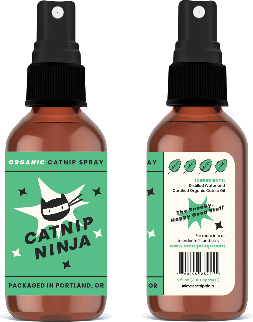 Catnip Ninja: Organic Catnip Spray, 2 oz Glass Bottle — Feline Felons Cat  Cafe Events