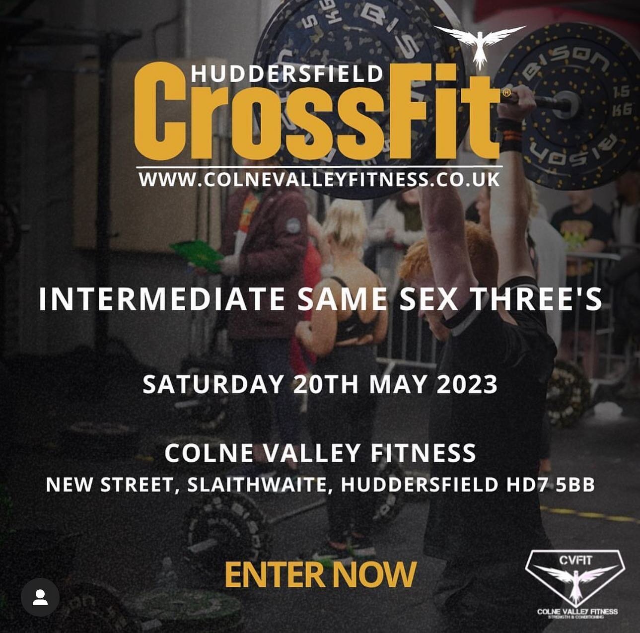 Sold Out!
This is going to be epic! Get your support crews ready!

#cvfit #slaithwaite #slawit #colnevalley #huddersfield #crossfitcompetition #crossfit #crossfitcommunity #fitness #crossfitlife #crossfitgames #crossfitgirls #wod #crossfitcomp #cross
