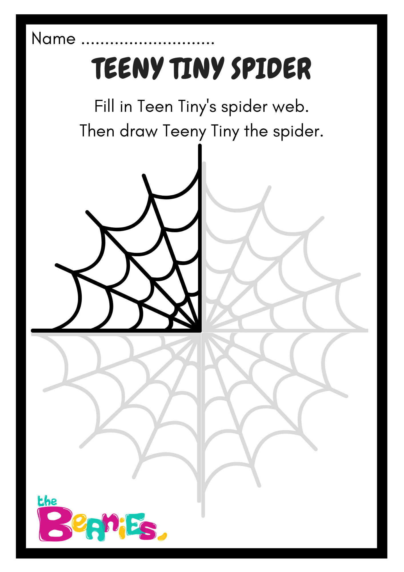 Teeny Tiny Spider Worksheet