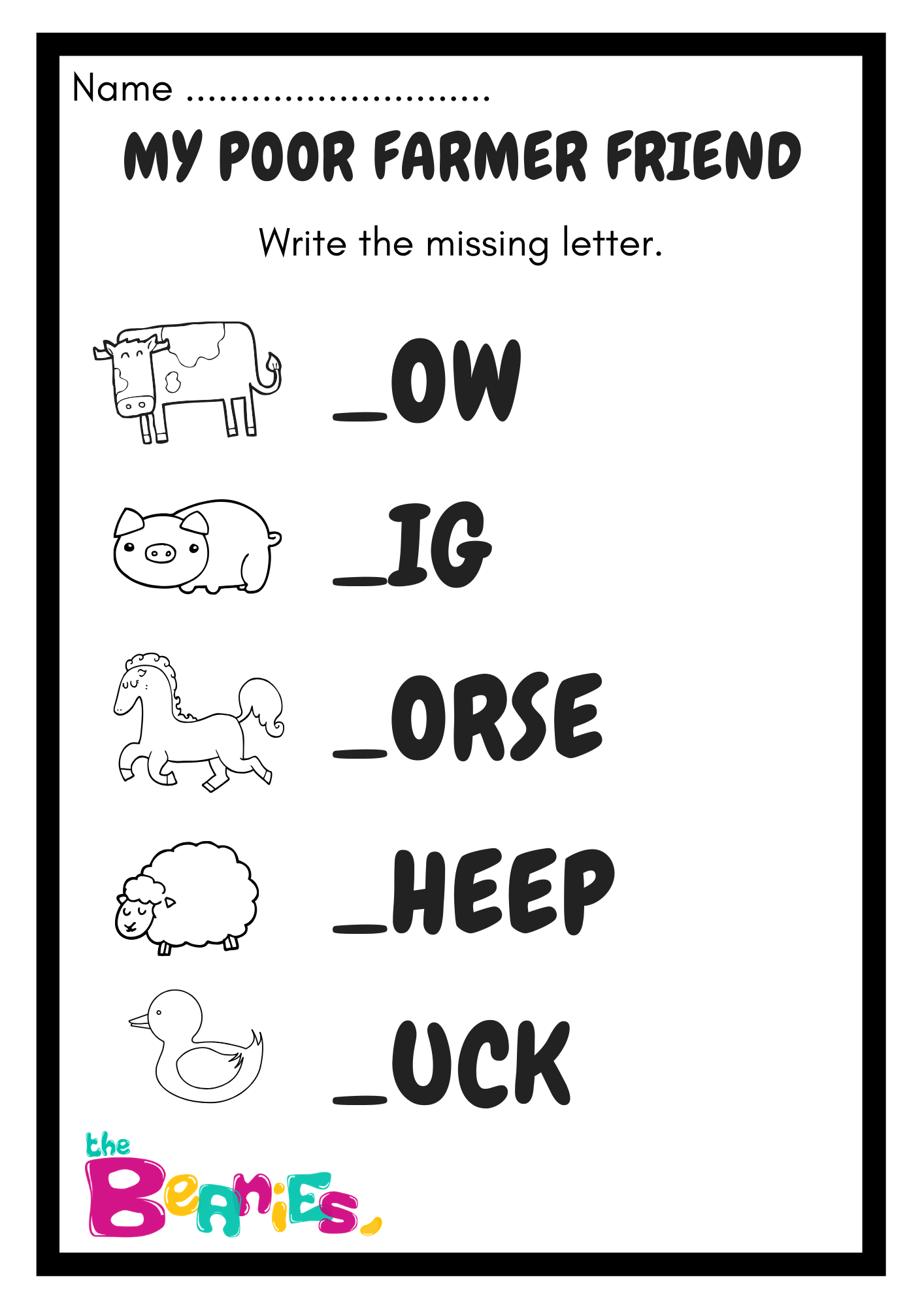 My Poor Farmer Friend Worksheet